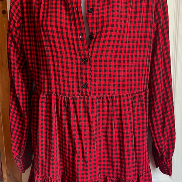 Plaid dress checkered dress fall dress Christmas dress belt NOT included - Picture 2 of 3
